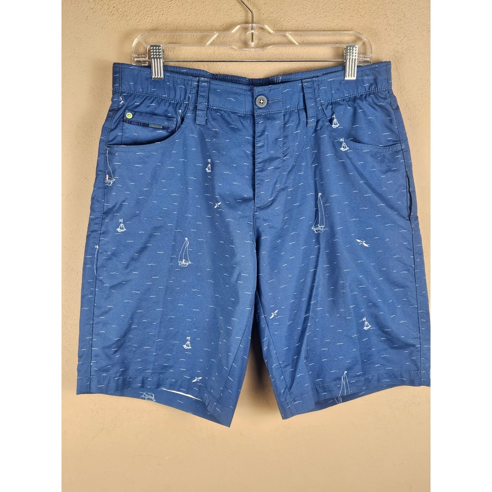 William Murray Mens Sailboat Print Straight Fit Golf Shorts 32
